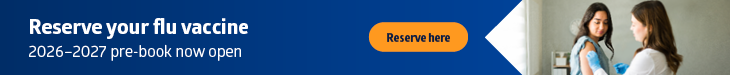 Reserve your flu vaccine. 2026-2027 pre-book now open.